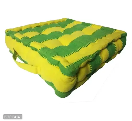 New Ladies Zone Striped Floor Cushion Pack of 1   (40 cm X 40 cm, 14 x 14 inch) 100% Cotton 1200 g Filling-thumb2