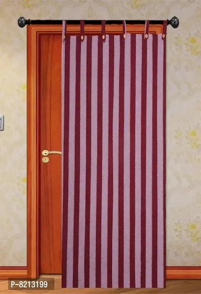 RED Stripe Loop Door Curtain Set of 3 PCS-thumb3