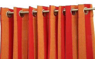 RED Stripe Ring Window Curtains Set of 2 pc-thumb1