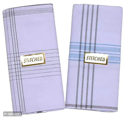 Stylish Fancy Cotton Checked 2Mtr Lungis Combo For Men Pack Of 2-thumb0