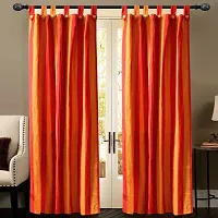 Red Strip Loop Door Curtain Set of 4 100% Cotton-thumb2