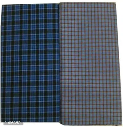 Stylish And Comfortable Cotton Checked Lungis Combo For Men Pack Of 2-thumb0