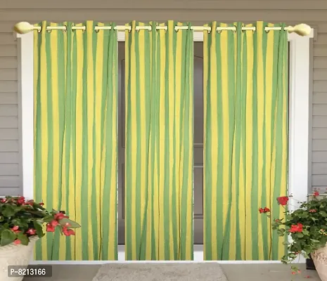 Blue Stripe Ring Door Curtain Sent of 3 100% Cotton-thumb0