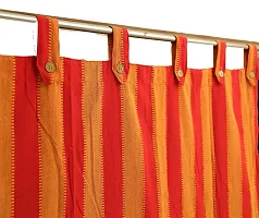 Red Stripe Loop Door Curtain Set of 2 PCS-thumb4