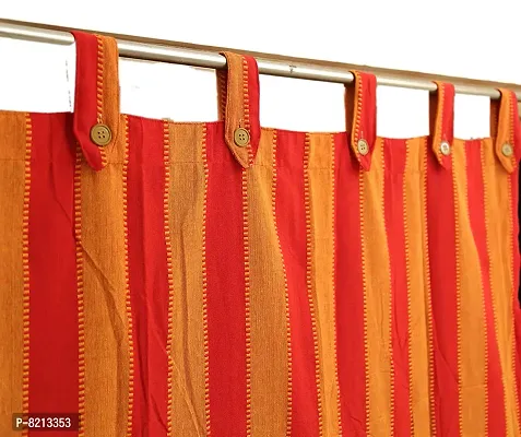 Red Stripe Loop Door Curtain Set of 2 PCS-thumb5