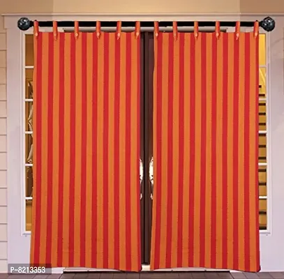 Red Stripe Loop Door Curtain Set of 2 PCS