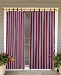 Strip Loop Window Curtain Set of 4PCS 100% Cotton Size 4 X 6 FEET-thumb2