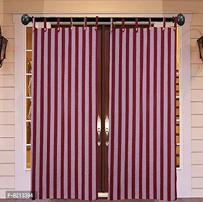 Multi Stripe Loop Door Curtains Set of 3 pc-thumb3