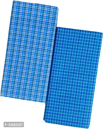 Elite Multicoloured Polycotton Checked Lungis For Men Pack Of 2-thumb0