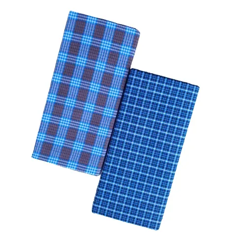 Stylish Fancy Checked 2Mtr Lungis Combo For Men Pack Of 2