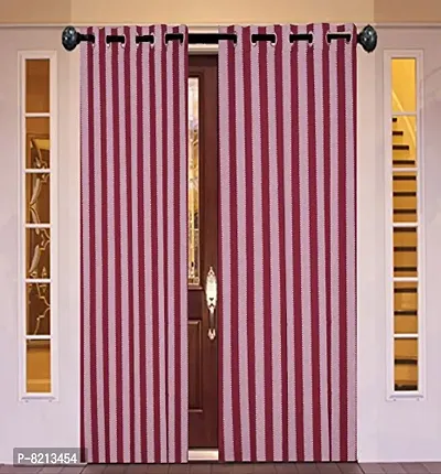 RED Stripe ringe Door Curtain Set of 2 PCS