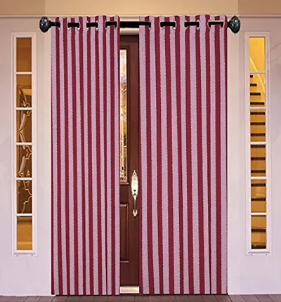 RED Stripe ringe Door Curtain Set of 2 PCS