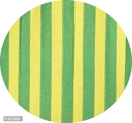 New Ladies Zone Cotton Stripe 6x4 ft Window Curtains-Green and Yellow (Set of 2 Pieces)-thumb2