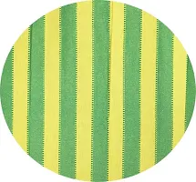 Green Yellow Stripe Loop Window Curtain Set of 4 100% Cotton,5feet-thumb1