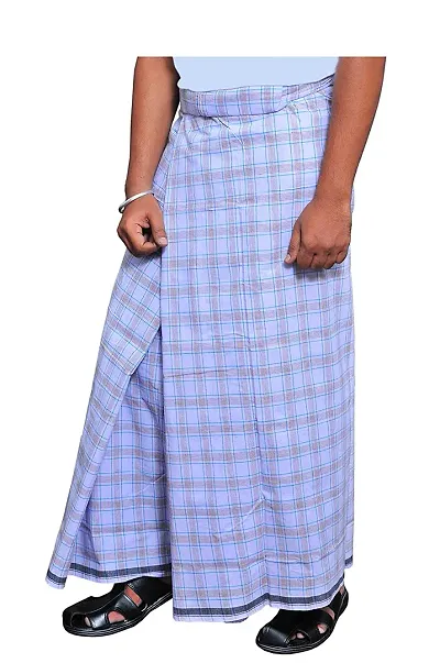 Stylish Fancy Checked 2Mtr Lungis For Men Pack Of 1