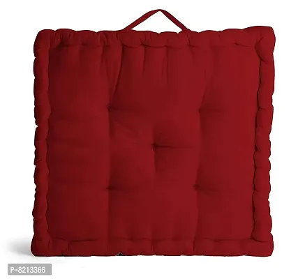 New Ladies Zone Cotton 40X40 cm/14x14-inch Floor Cushion -Maroon (1200 g Filling)-thumb5