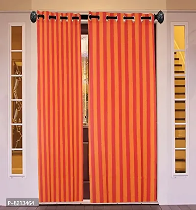 Blue Stripe Ring Door Curtain Sent of 2 100% Cotton-thumb0