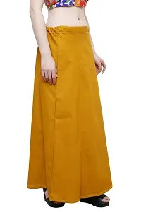Pistaa combo of Women's Cotton Mustard and Ink Blue Color Best Indian Inskirt Saree petticoats-thumb2