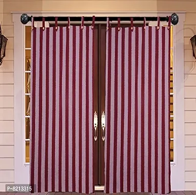 Red Stripe Loop Door Curtain Set of 2 PCS