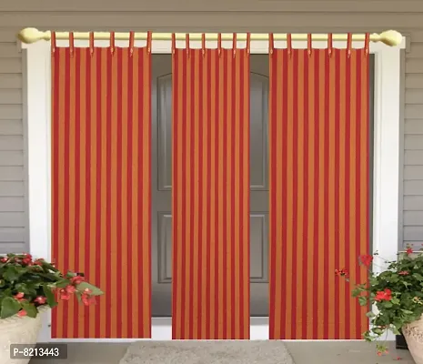 Red Stripe Loop Door Curtain Set of 3 PCS