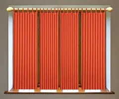 RED Strip Door Curtains Set of 2 100% Cotton-thumb2