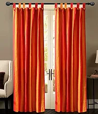 Red Stripe Loop Door Curtain Set of 2 PCS-thumb3