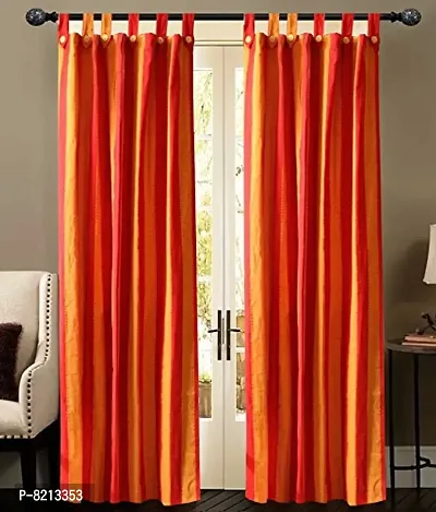 Red Stripe Loop Door Curtain Set of 2 PCS-thumb4