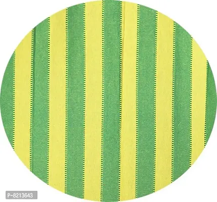 Green Yellow Strip Loop Door Curtain Set of 4 100% Cotton-thumb2