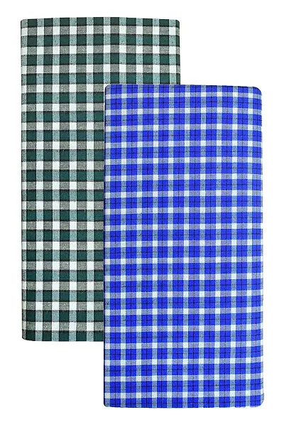 Stylish Fancy Cotton Checked 2Mtr Lungis Combo For Men Pack Of 2