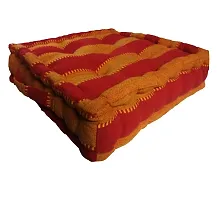 New Ladies Zone Striped Floor Cushion Pack of 1(40 cm X 40 cm, 16 x16 inch) 100% Cotton 1200 g Filling-thumb1