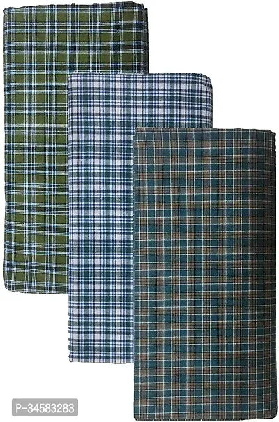 Elite Multicoloured Cotton Checked Lungis For Men Pack Of 3-thumb0