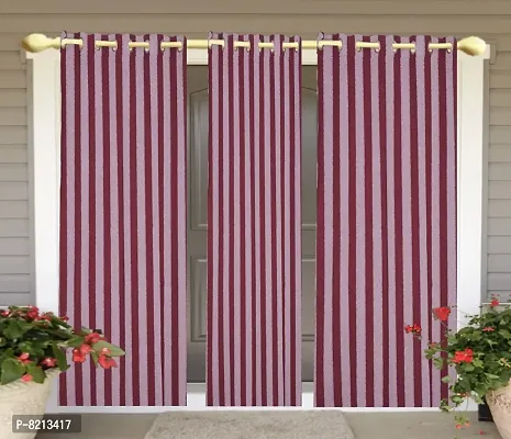 Blue Stripe Ring Door Curtain Sent of 3 100% Cotton