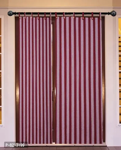 RED Stripe Loop Door Curtain Set of 3 PCS-thumb4