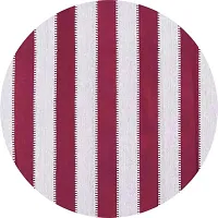 Maroon Striped Window Curtains Set of 3 pc 100% Cotton-thumb1