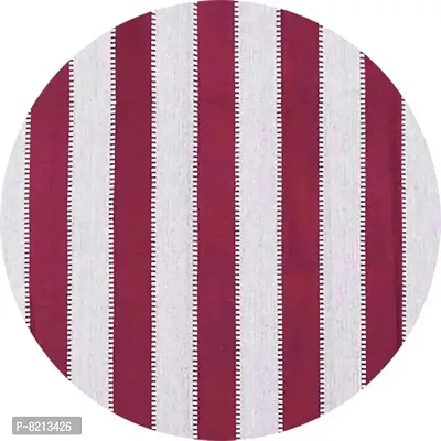 Maroon Striped Window Curtains Set of 3 pc 100% Cotton-thumb2