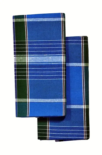 Stylish Fancy Checked 2Mtr Lungis Combo For Men Pack Of 2