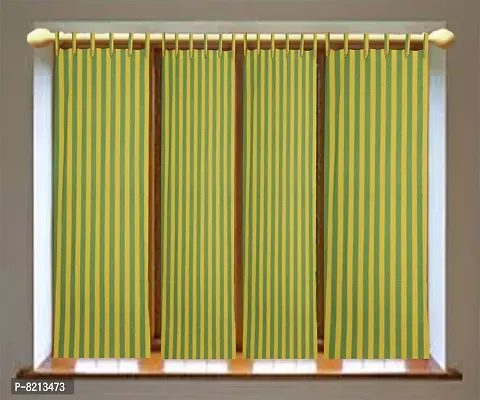 Green Yellow Window Curtains Set of 2 pc 100% Cotton-thumb3