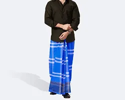 Elite Multicoloured Cotton Checked Lungis For Men Pack Of 3-thumb4