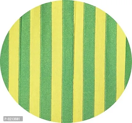 Green Yellow Strip Loop Door Curtain Set of 4 100% Cotton-thumb2