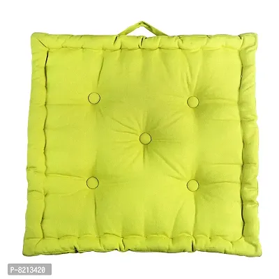 New Ladies Zone Striped Floor Cotton Cushion (40 X 40 cm, 14 x 14 inch,Yellow)-thumb5