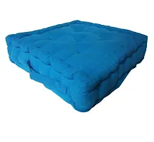 New Ladies Zone Cotton 1200 g Filling Floor Cushion (Blue, 40 X 40 cm, 14 x 14 inch)-thumb1