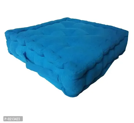 New Ladies Zone Cotton 1200 g Filling Floor Cushion (Blue, 40 X 40 cm, 14 x 14 inch)-thumb2