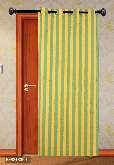 Green and Yellow Stripe Loop Window Curtains Set of 2 pc-thumb3