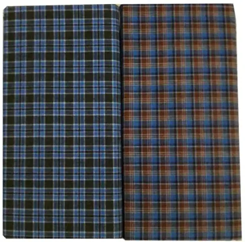 Stylish Fancy Cotton Checked 2Mtr Lungis Combo For Men Pack Of 2