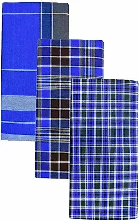 Elite Multicoloured Cotton Striped Lungis For Men Pack Of 3-thumb1