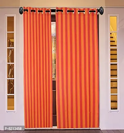 RED Stripe Ring Window Curtains Set of 2 pc