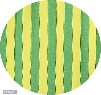 Green Yellow Strip Door Curtains Set of 2 100% Cotton-thumb2