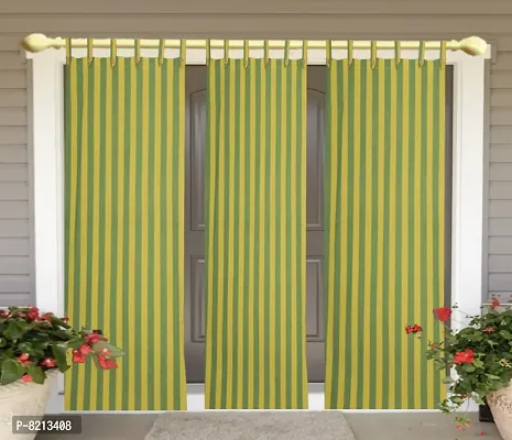 Red Stripe Loop Door Curtain Set of 3 PCS