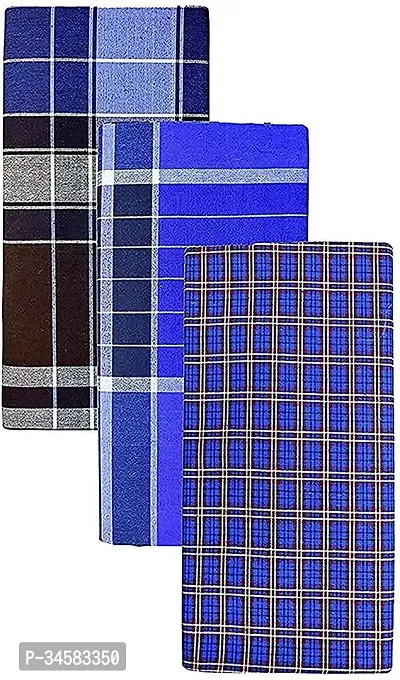 Elite Multicoloured Cotton Checked Lungis For Men Pack Of 3-thumb0