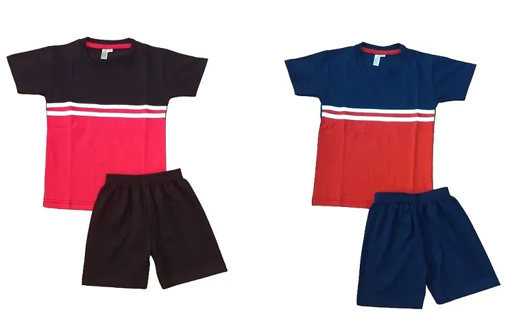 Boys Regular feet Round Neck Casual T Shirt and Shorts set of 2 pcs